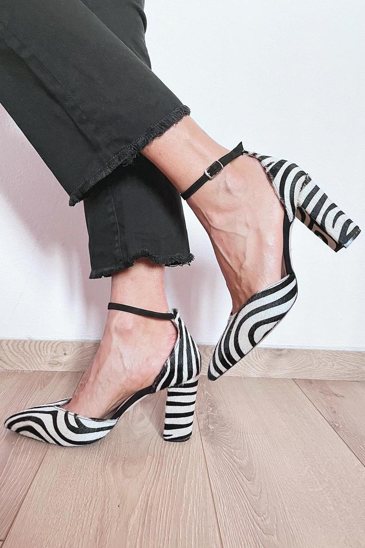 SEBRAPRINT PUMPS MED ANKELSTROPP