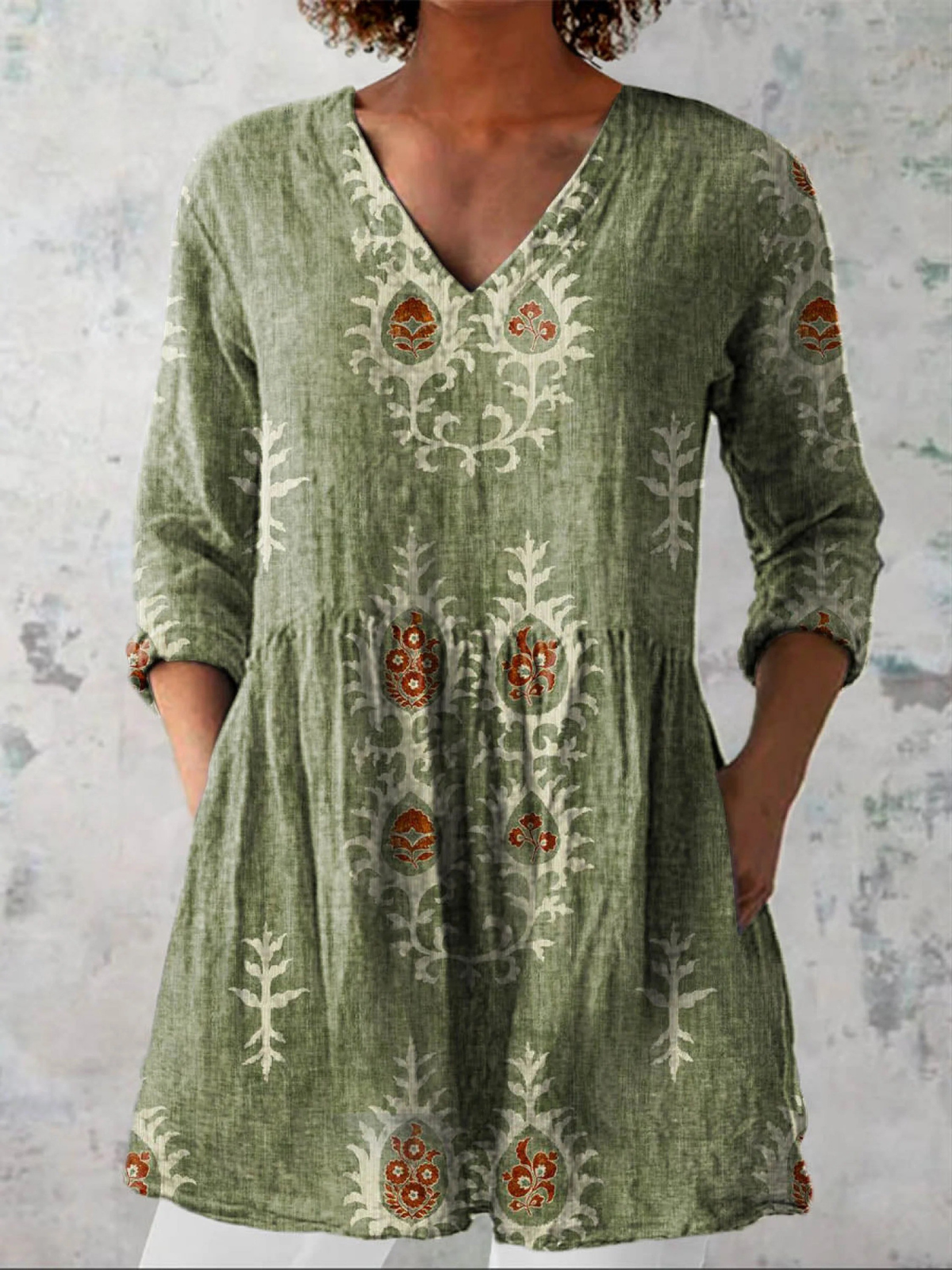 MAEVE™ | LANG BLUSE MED V-HALS