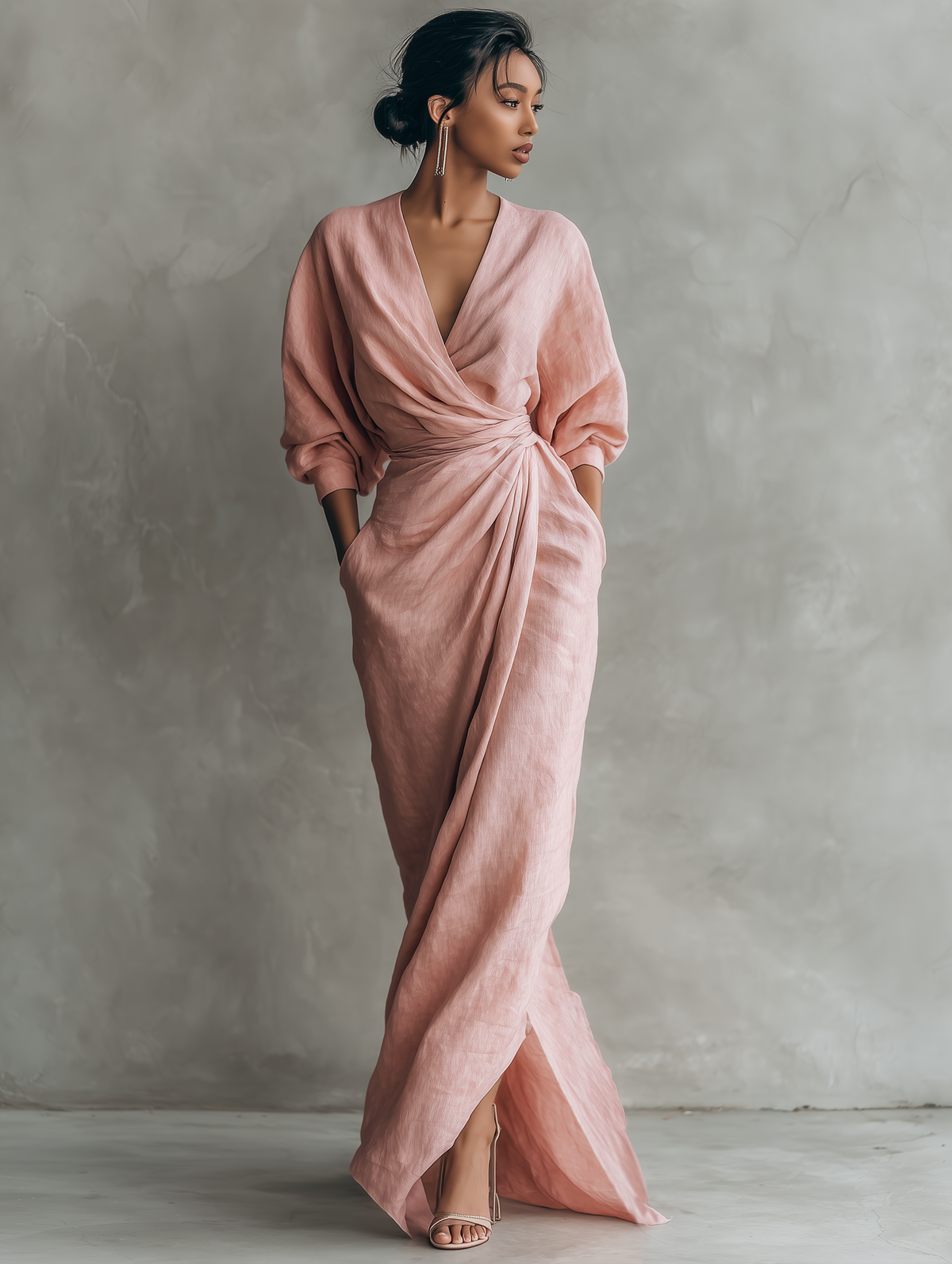 TAYLOR™ | MINIMALISTISK ROSA MAXI-KJOLE