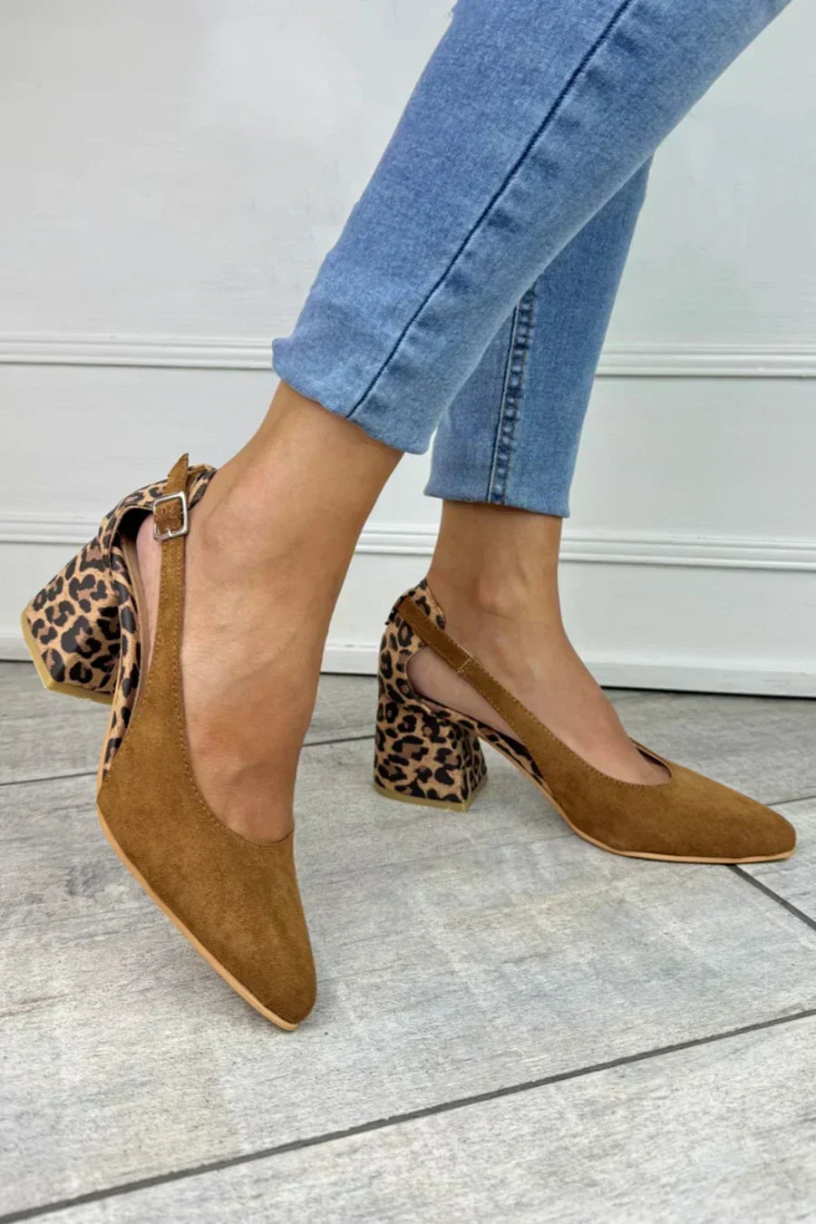 LEOPARDPRINT HÆL SLINGBACK