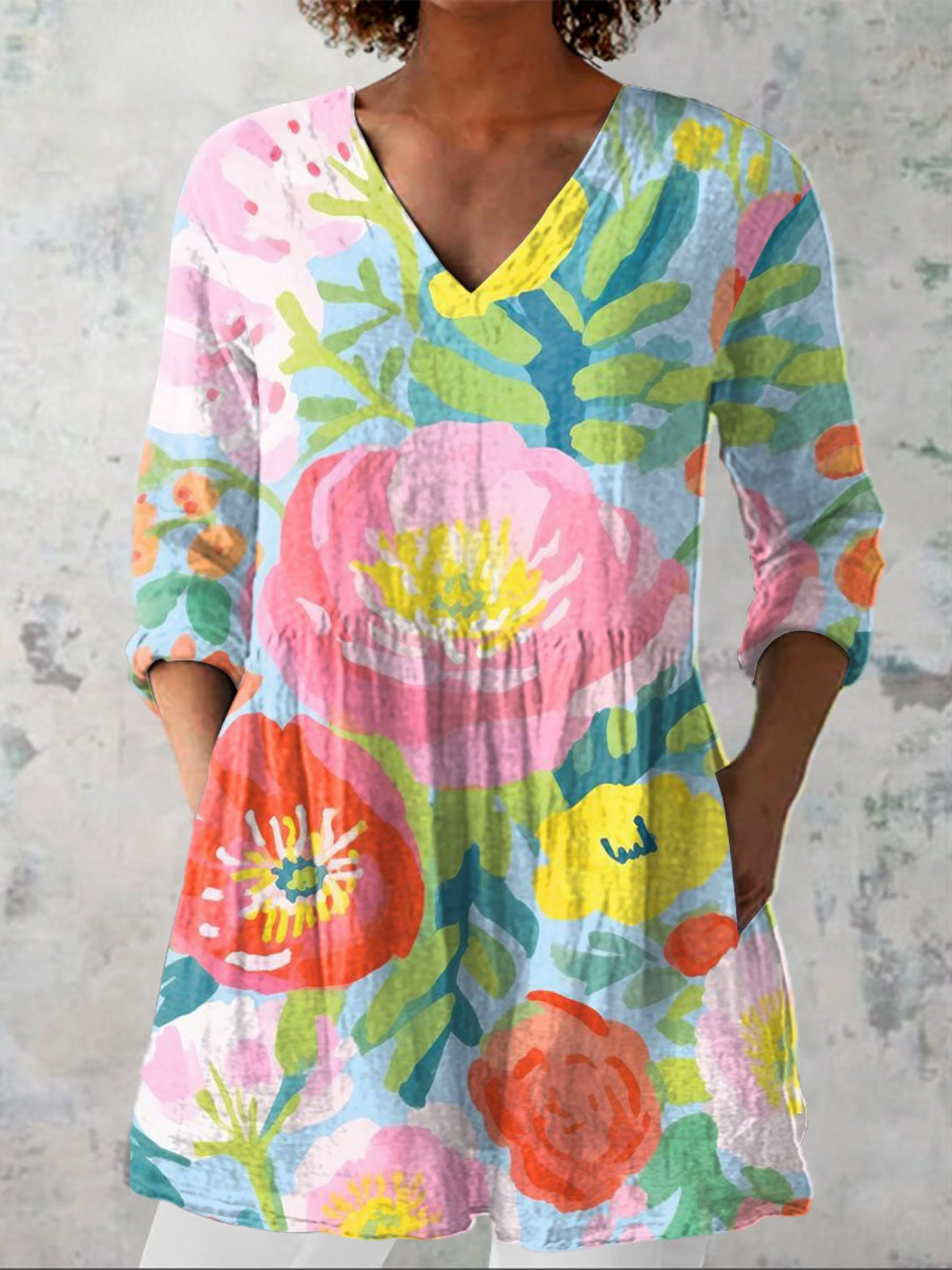 HÉLÈNE™ | LANG BLUSE MED V-HALS