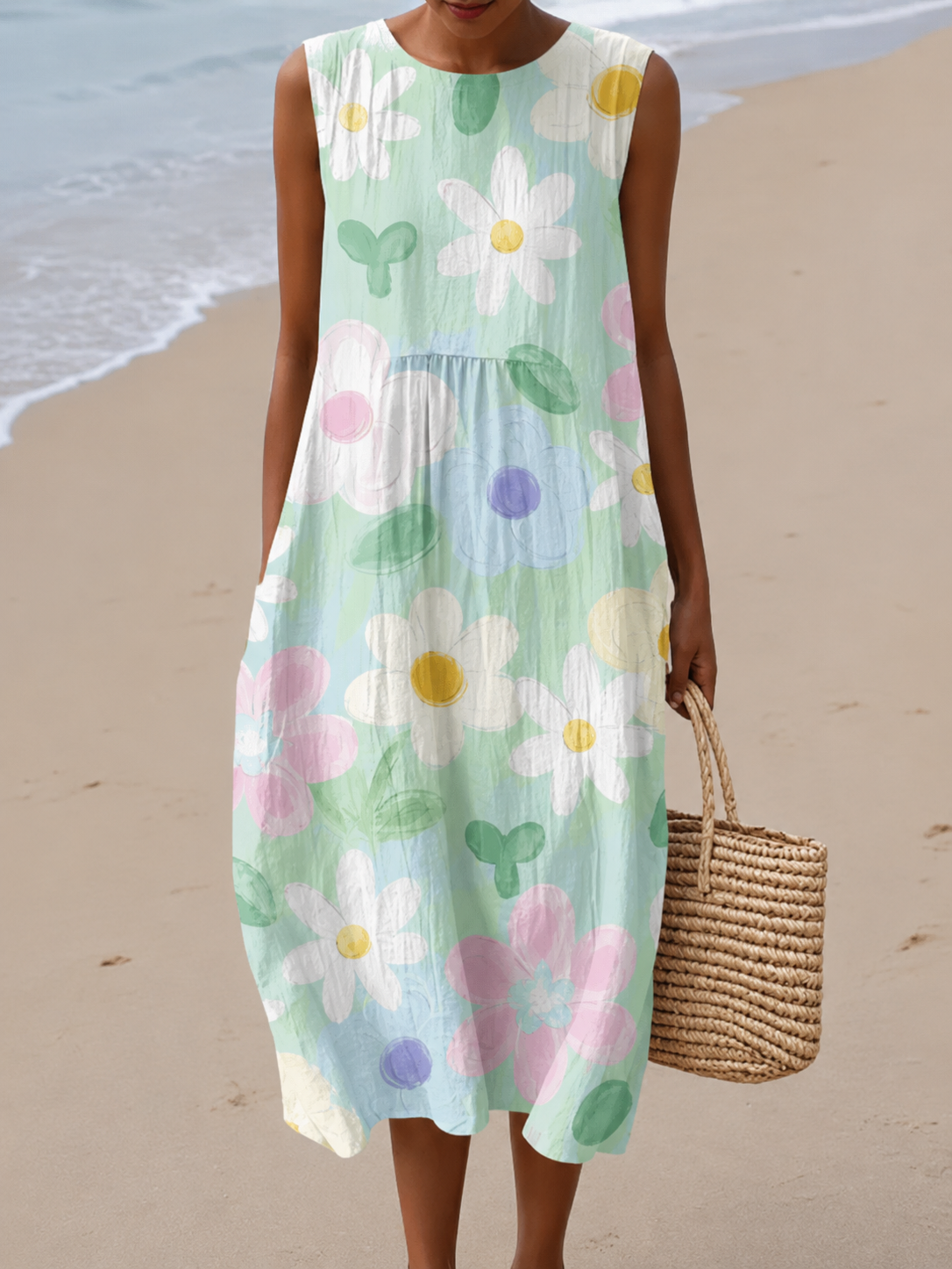 ERIN™ | MIDI KJOLE PASTELL BLOMST