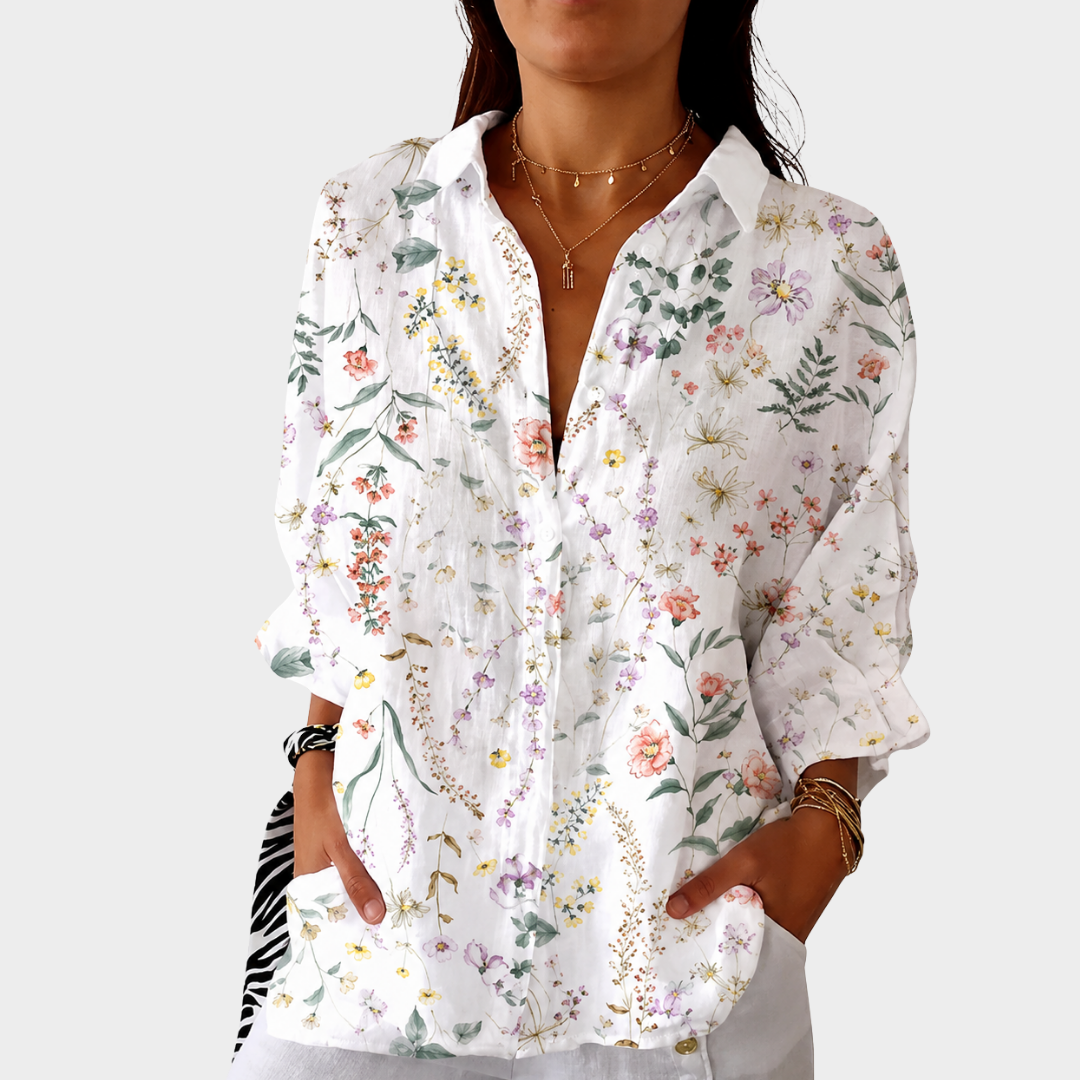 DIANE™ | FARGERIK MØNSTRET BLUSE