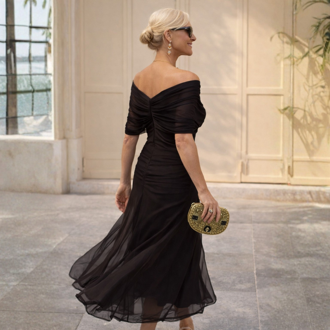 ROSSANA | MAXIKJOLE MED OFF-SHOULDER-DESIGN