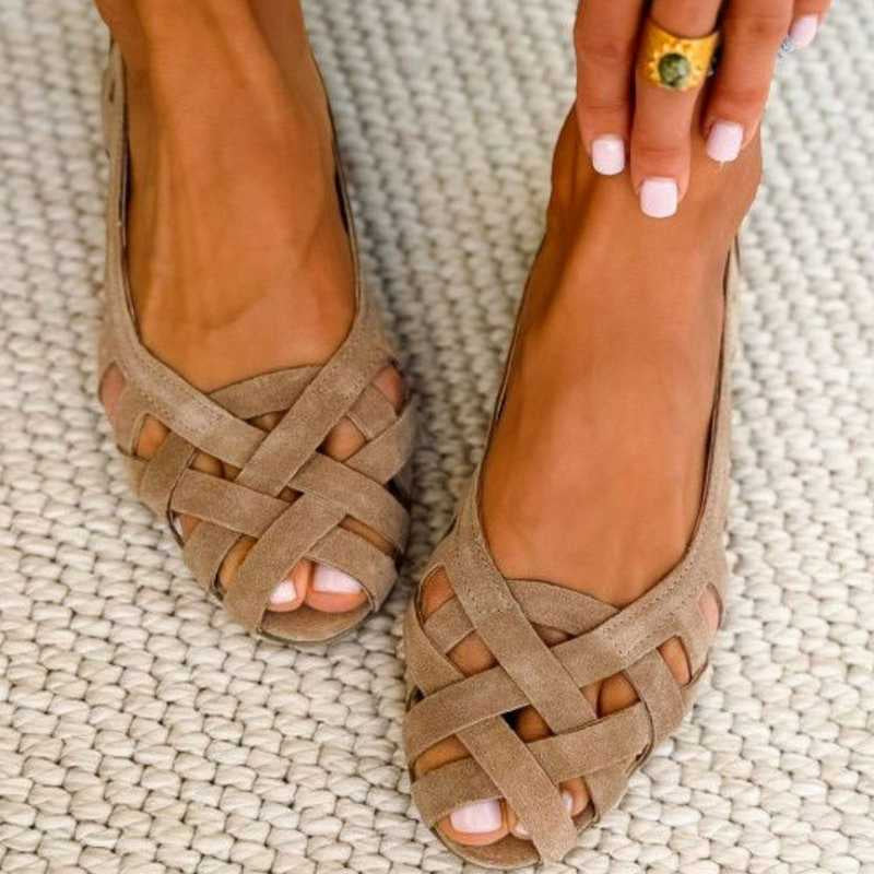 CATERINA COLORE™ | FLETTEDE SANDALER — Beige