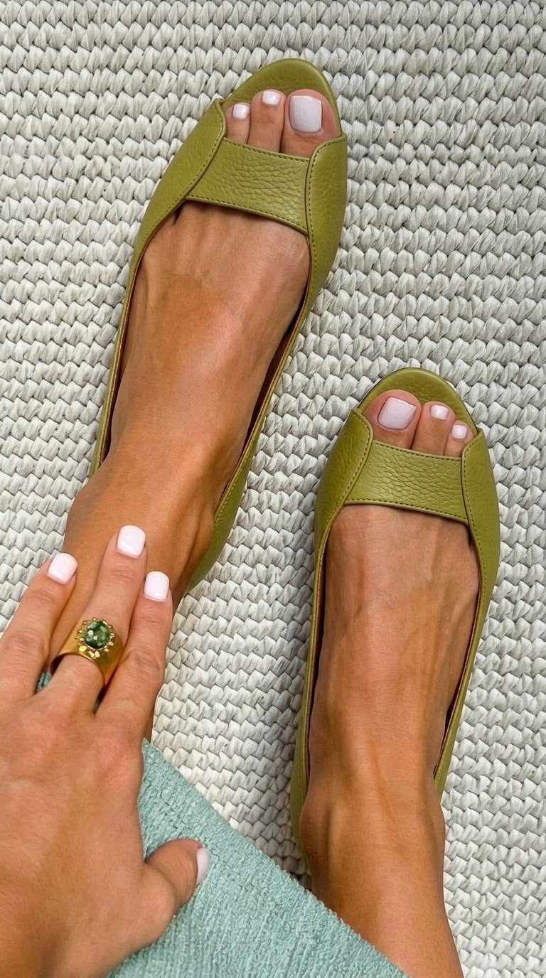 ADELINA™ | GULLSANDALER CHIC — Vert Clair