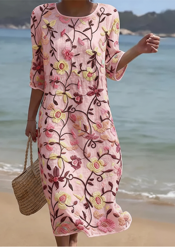 REBECCA™ | BLOMSTER MØNSTER STRAND KJOLE