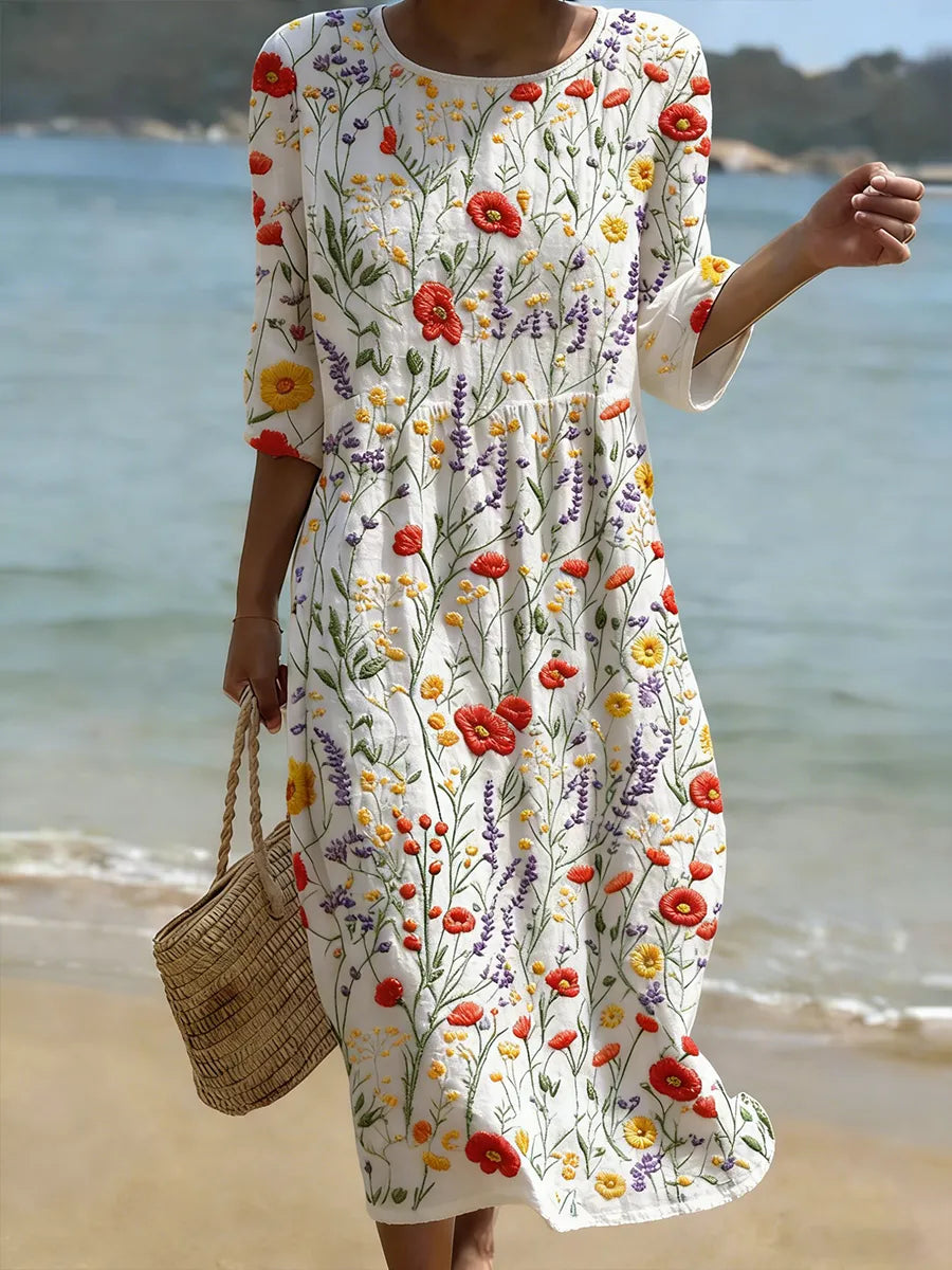 CORDELIA™ | AVSLAPPET BLOMSTERPRINT STRANDKJOLE