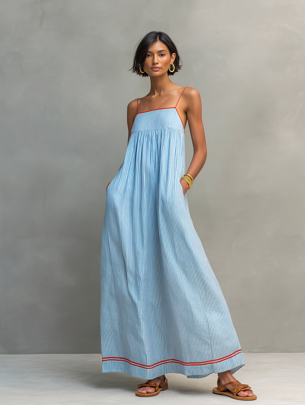 ANIELA™ | ELEGANT MAXIKJOLE — Blå