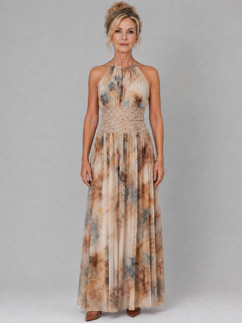 ELAVENUE™ | HALTER HALS BLONDE MIDJE MAXI-KJOLE