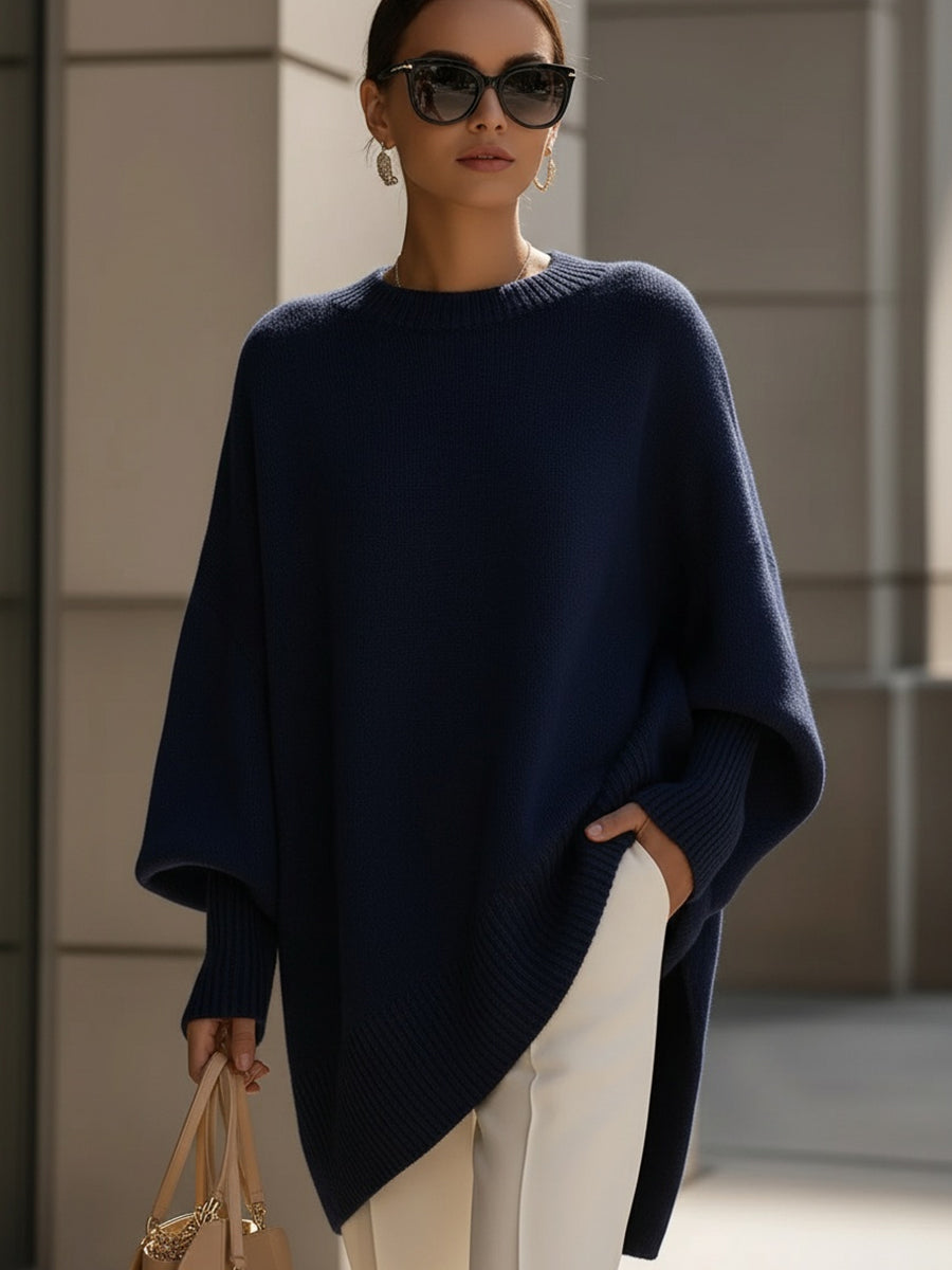 Isabella™ Oversized Poncho — Marineblå