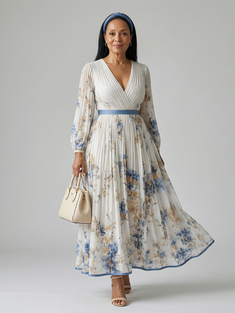 RIELLE™ | PLISSERT WRAP MIDI-KJOLE