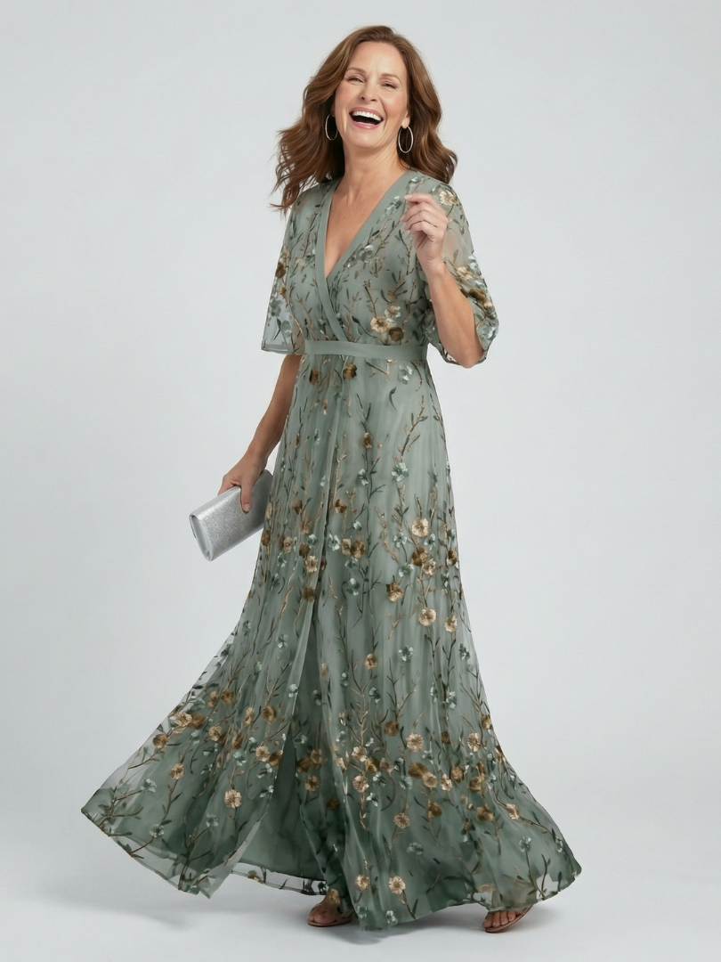 SELORA™ | HALTER BLOMSTER FLOW MAXI-KJOLE