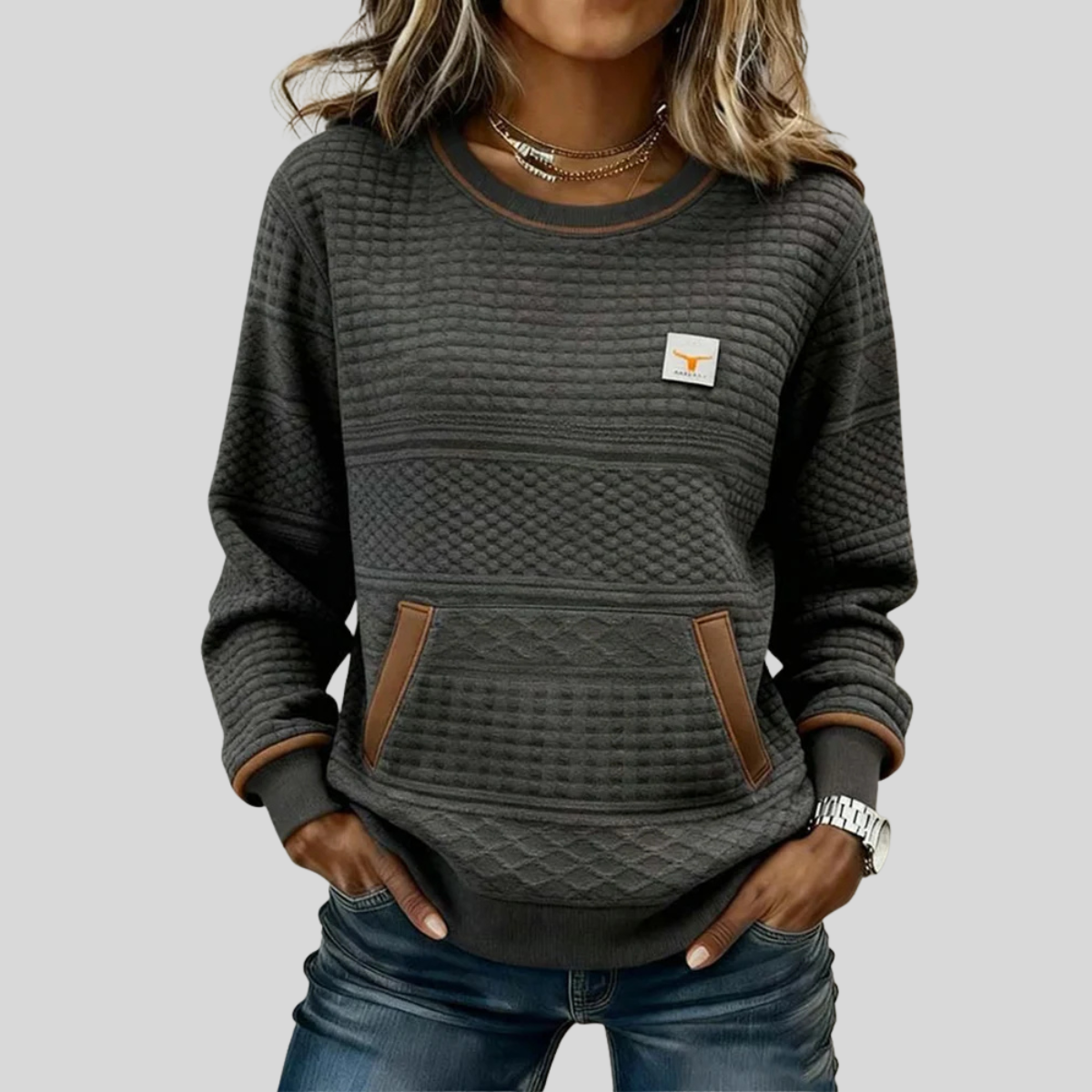 ETTA™ | KOSELIG SWEATSHIRT — Charcoal Grey
