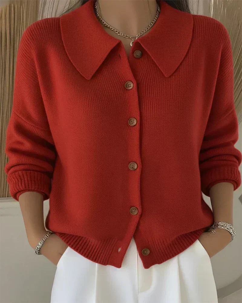 VERA™ | STRIKKECARDIGAN — Rød