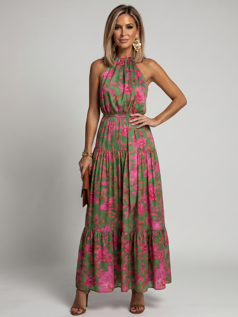 Rowen | Drapert Halter Midikjole