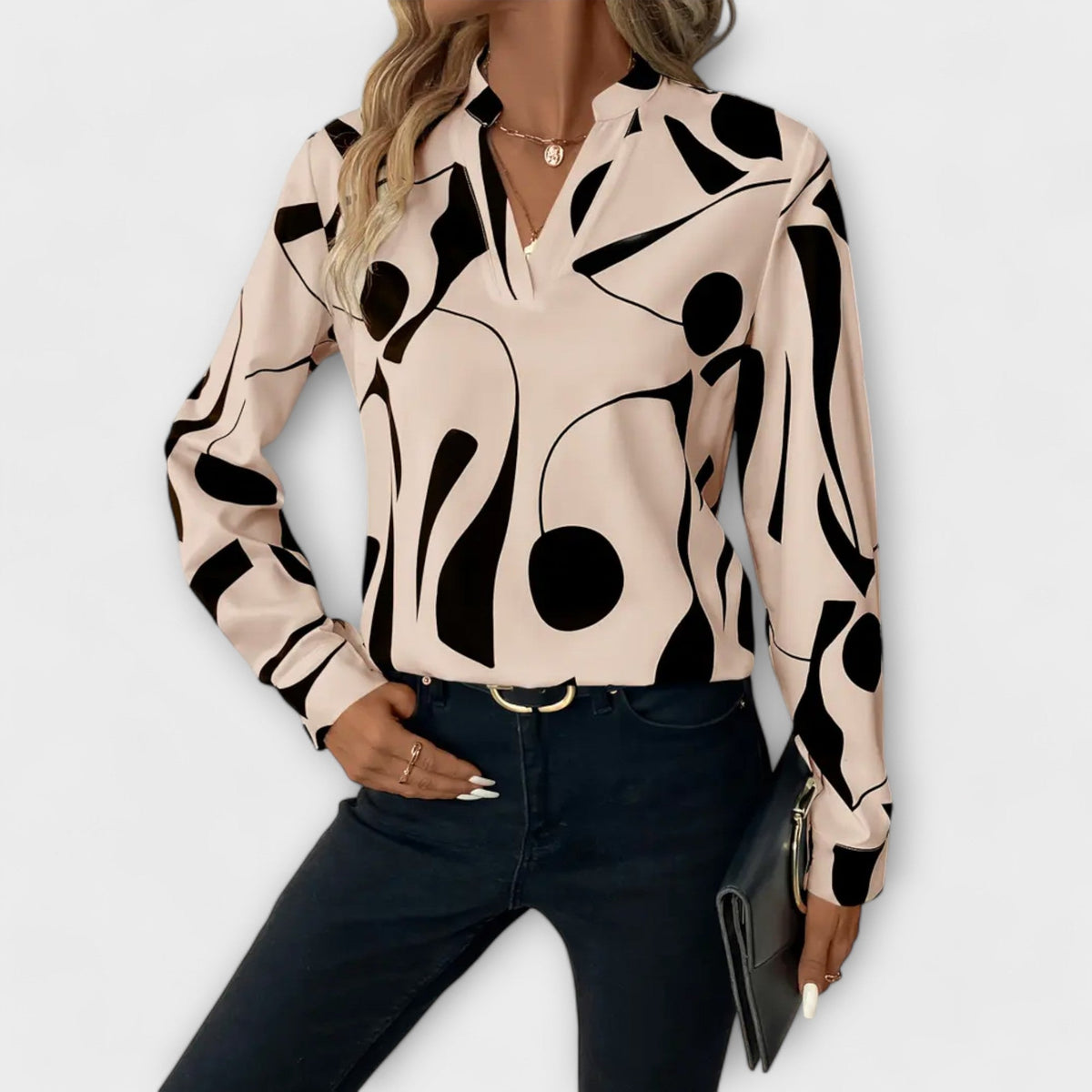 LARA™ | ELEGANT MØNSTRET SOMMERBLUSE