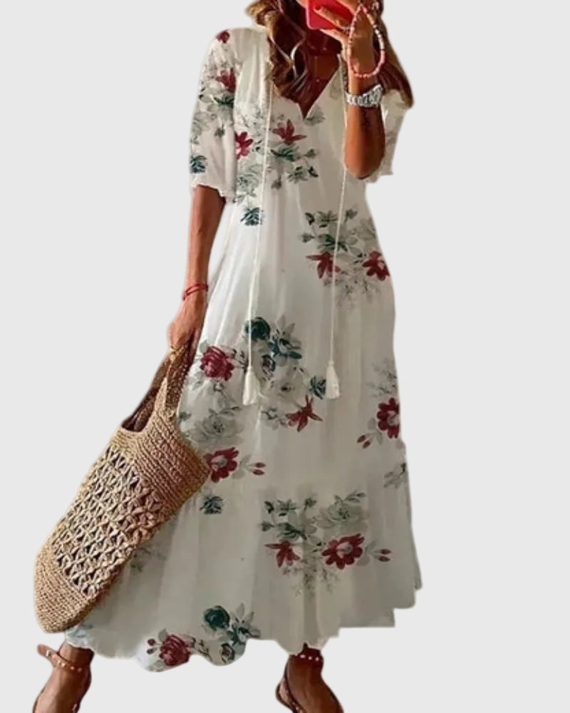 SOFIA BOHO™ | VINTAGE BOHO MAXIKJOLE — Blommig