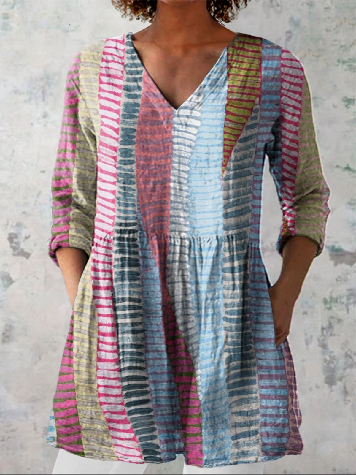 ANAÏS™ | LANG BLUSE MED V-HALS