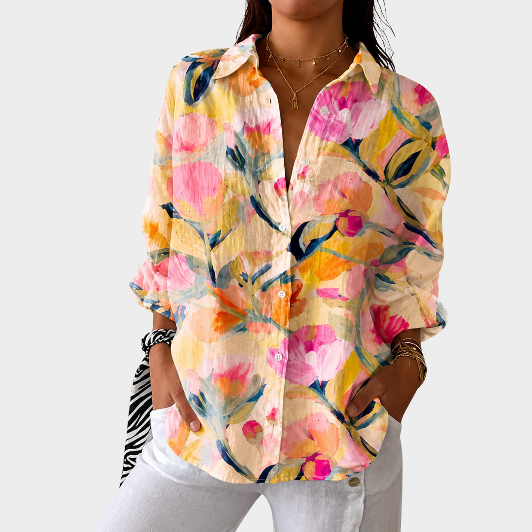 JEANNE™ | FARGERIK MØNSTRET BLUSE