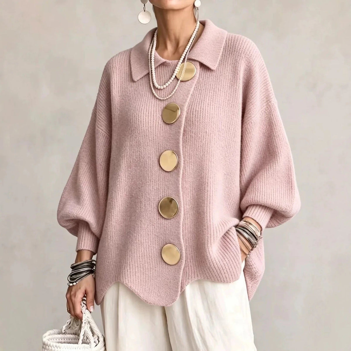Karina™ Oversized Cardigan — Rosa