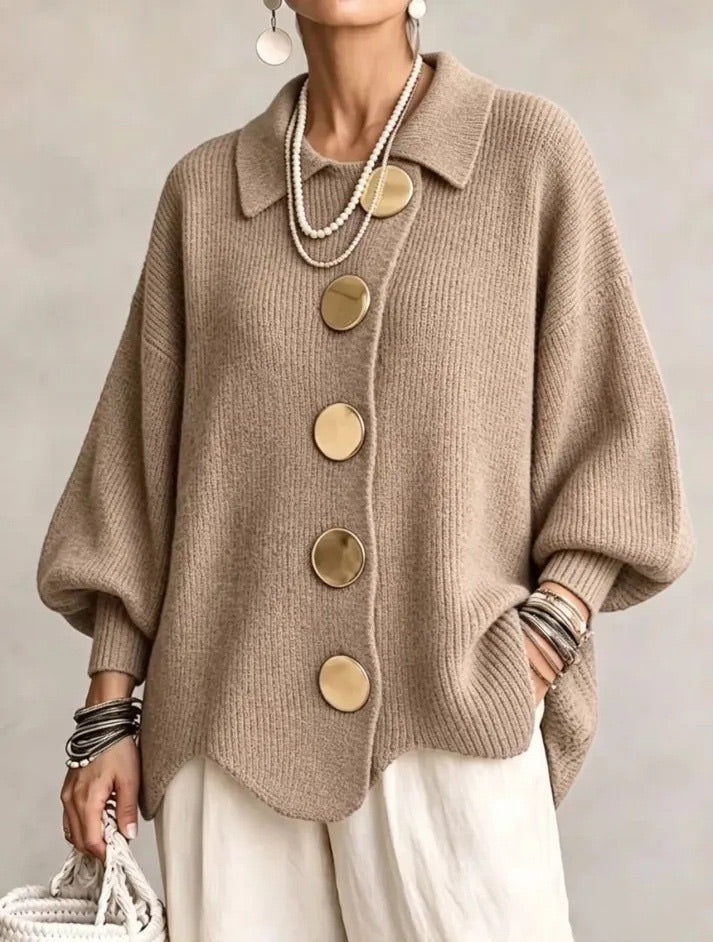 Karina™ Oversized Cardigan — Khaki