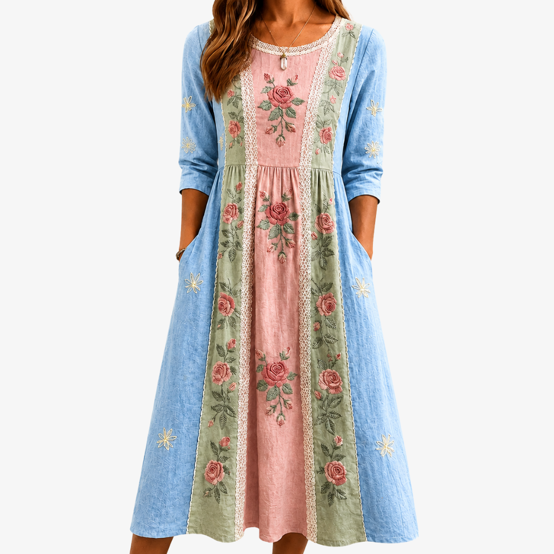 VINTAGE ROSE GARDEN™ | VINTAGE ROSE HAGE LAPPETEPPE KJOLE MED LOMMER