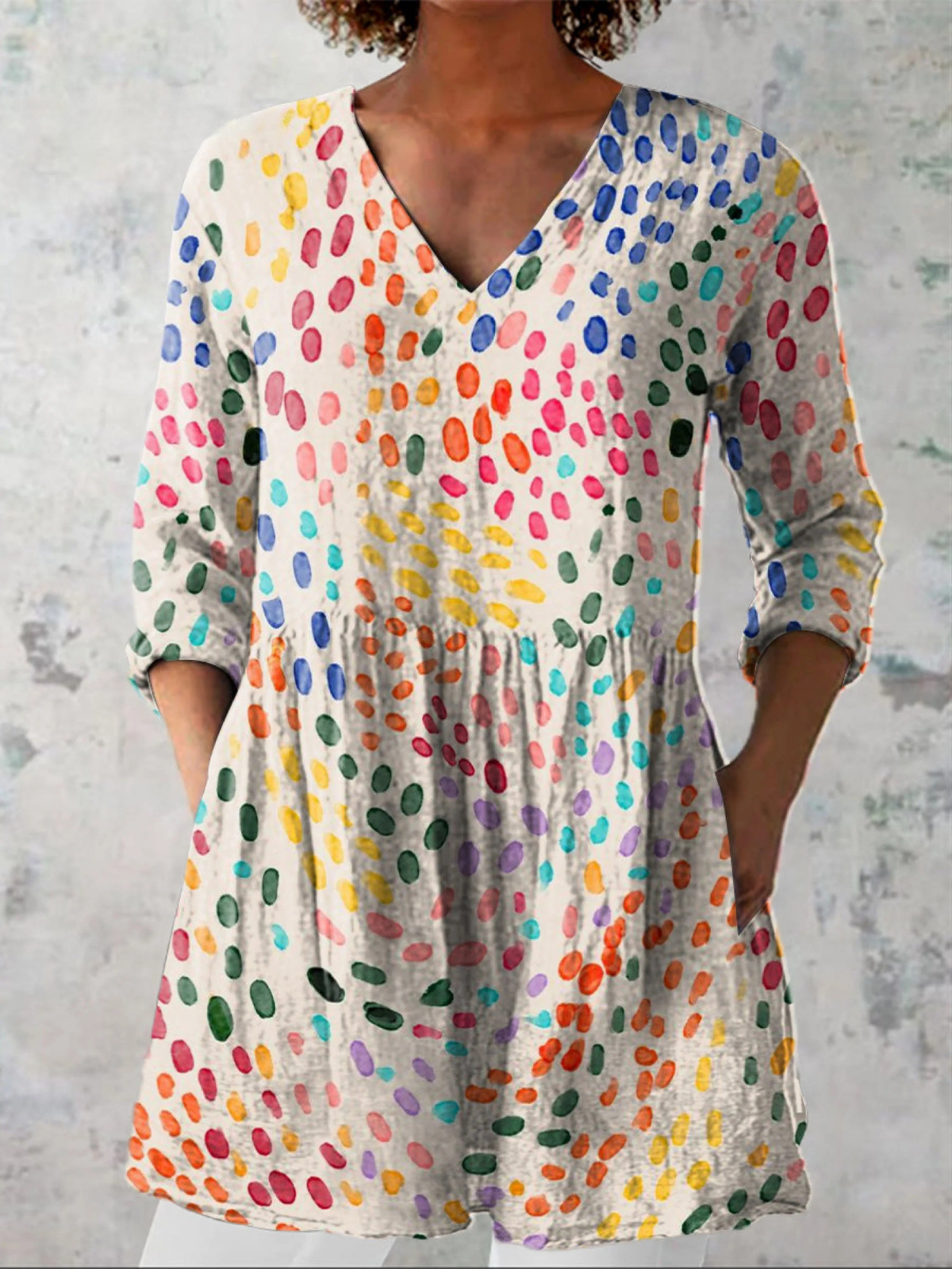 PAULINE™ | LANG BLUSE MED V-HALS