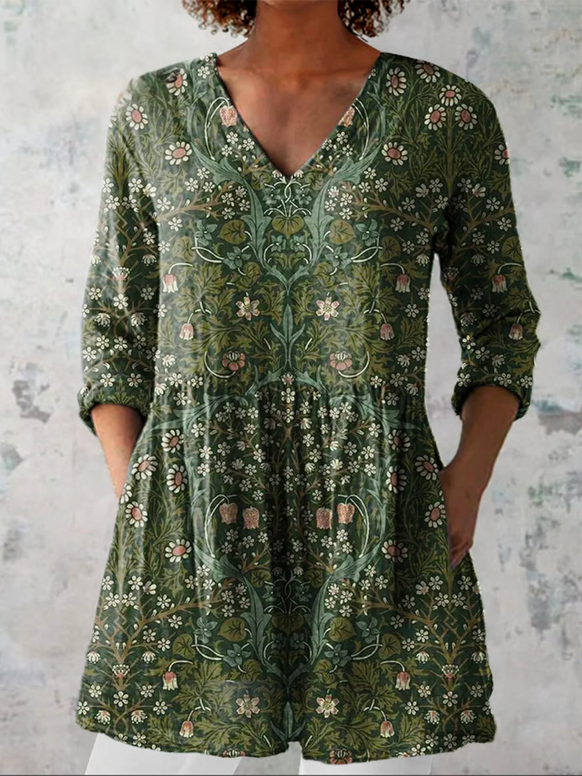 JULIE™ | LANG BLUSE MED V-HALS