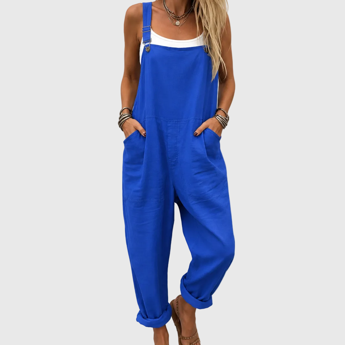 ÅSTA™ | MYK BLÅ CASUAL STIL JUMPSUIT
