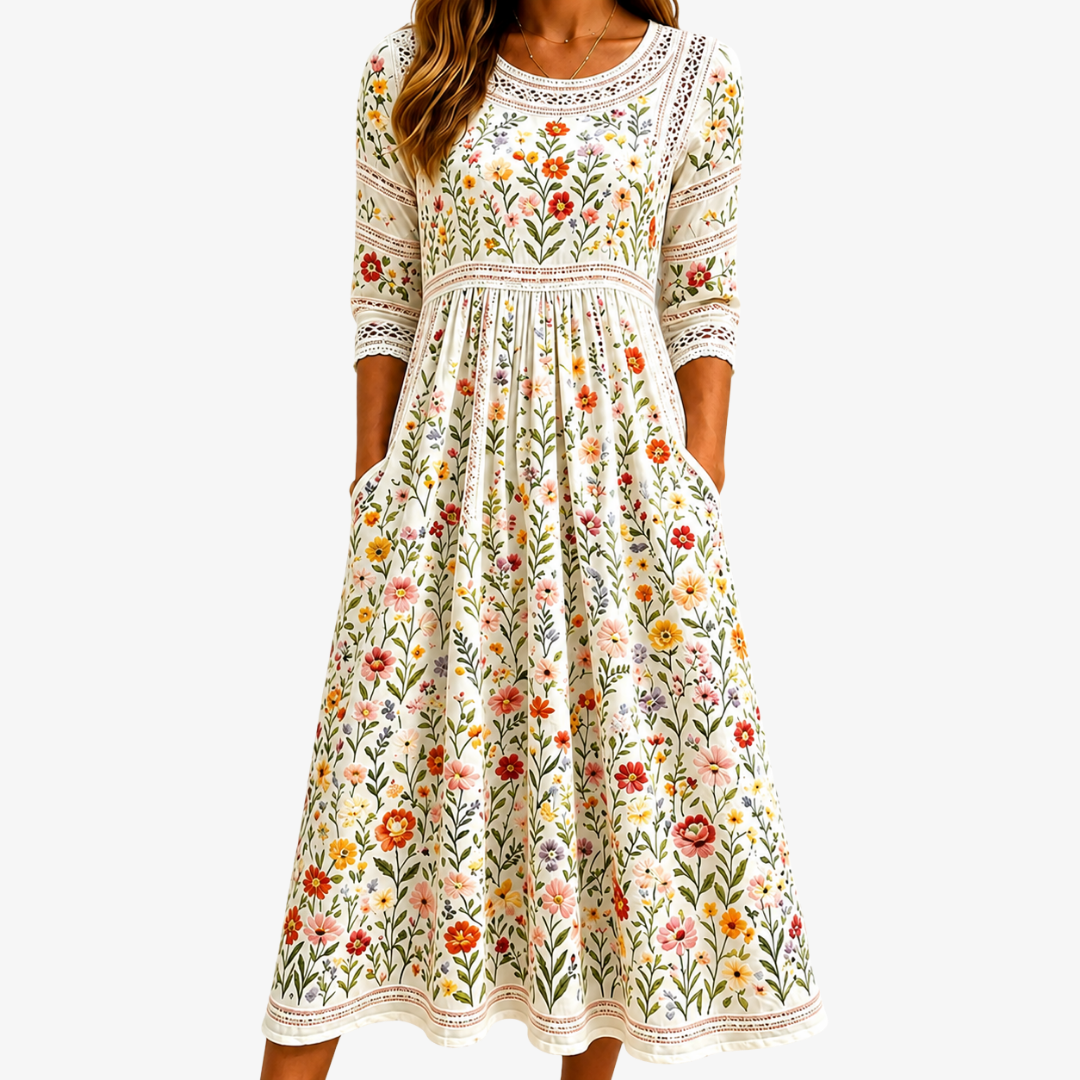 WILDFLOWER MEADOW CHARM™ | VILL BLOMSTER SJARM MIDI-KJOLE