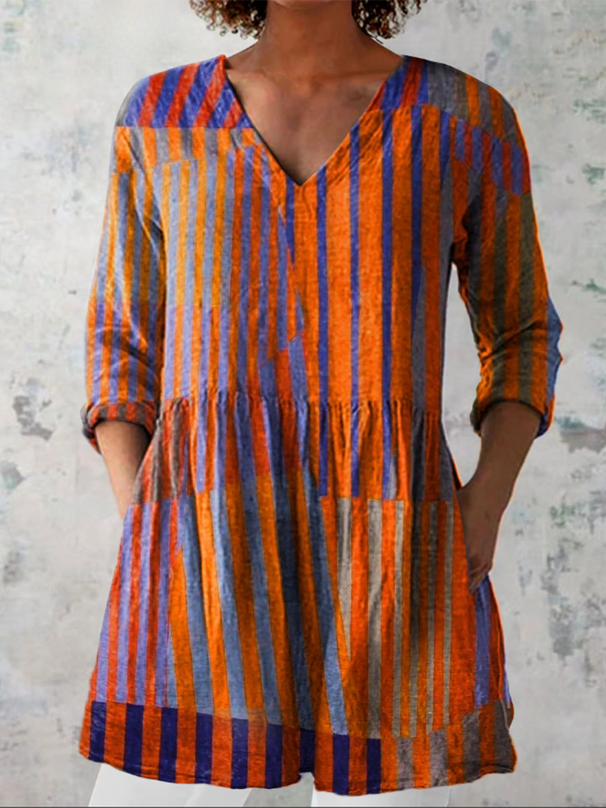 NADIA™ | LANG BLUSE MED V-HALS