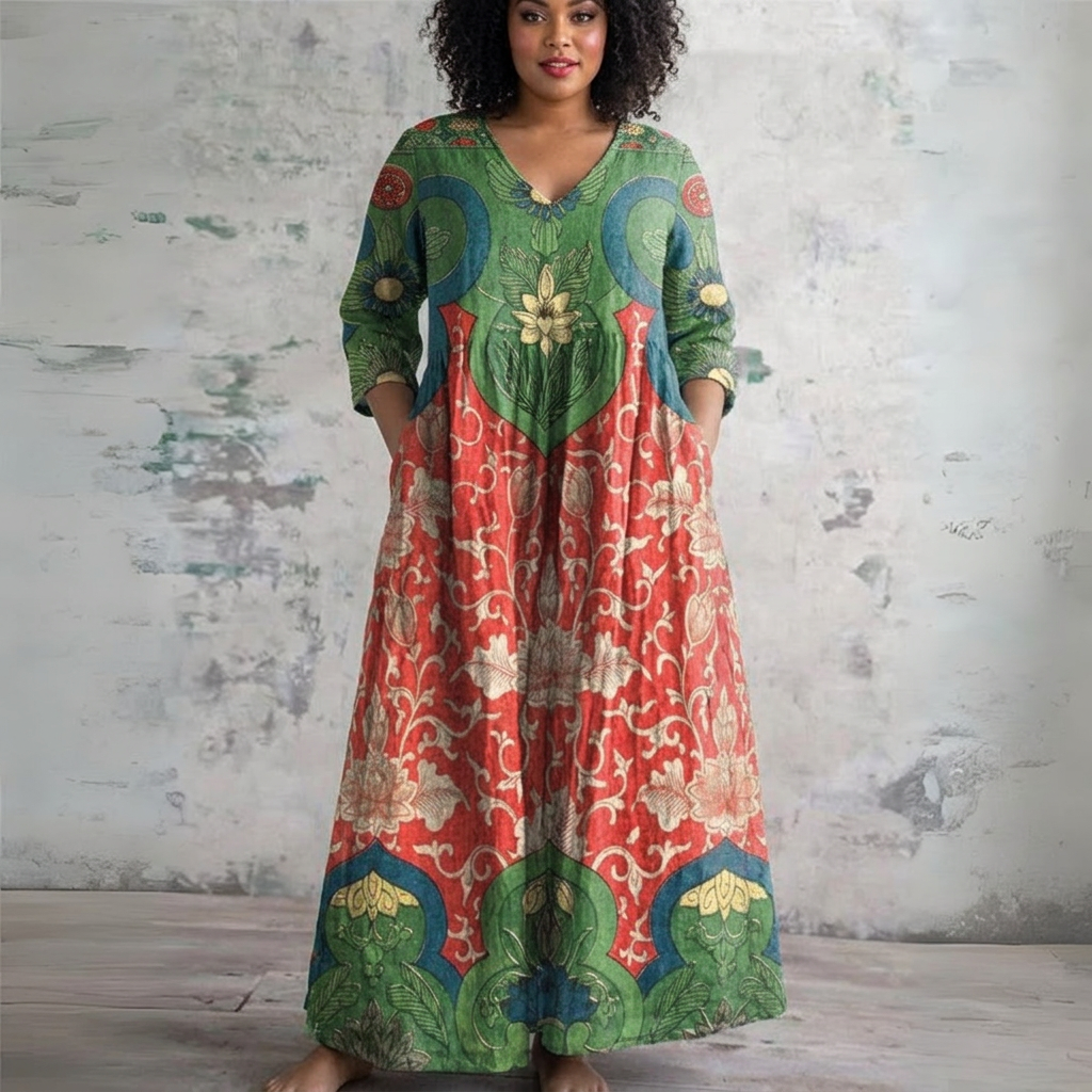 SIMONE™ | VINTAGE BLOMSTER MAXI-KJOLE