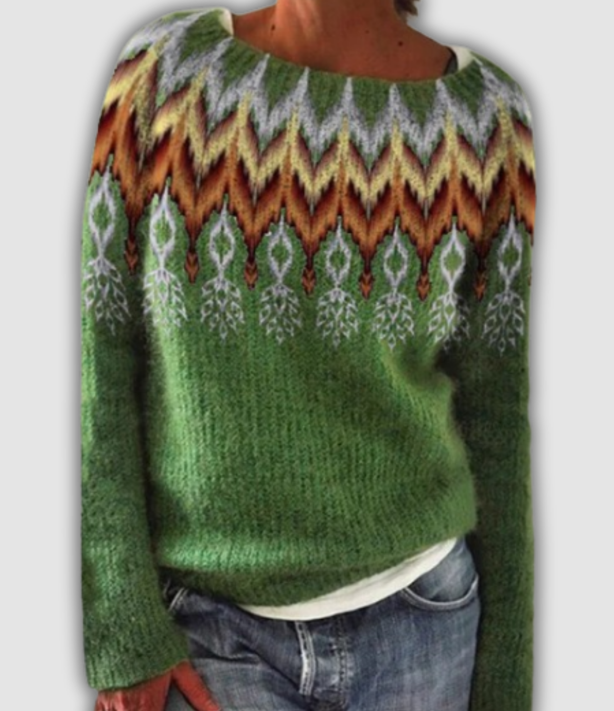 LINNEA™ | RETRO-GENSER — Green/Winter