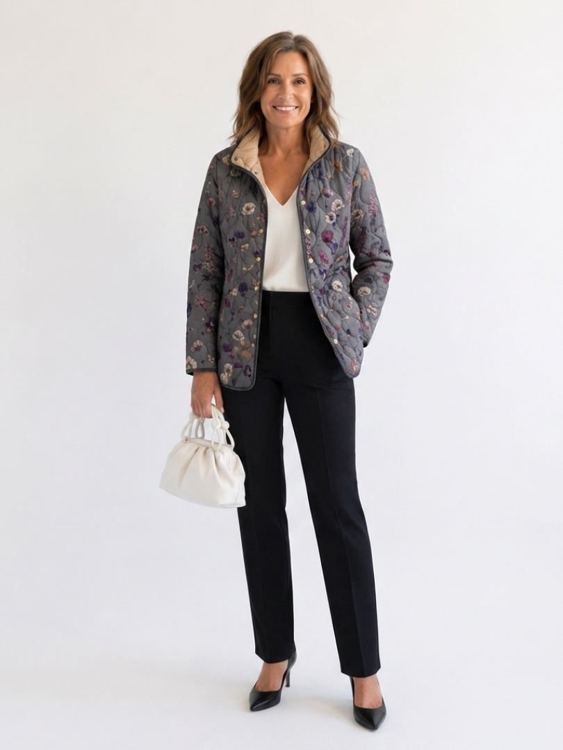 NATHALIE™ | QUILTET JAKKE MED PRINT