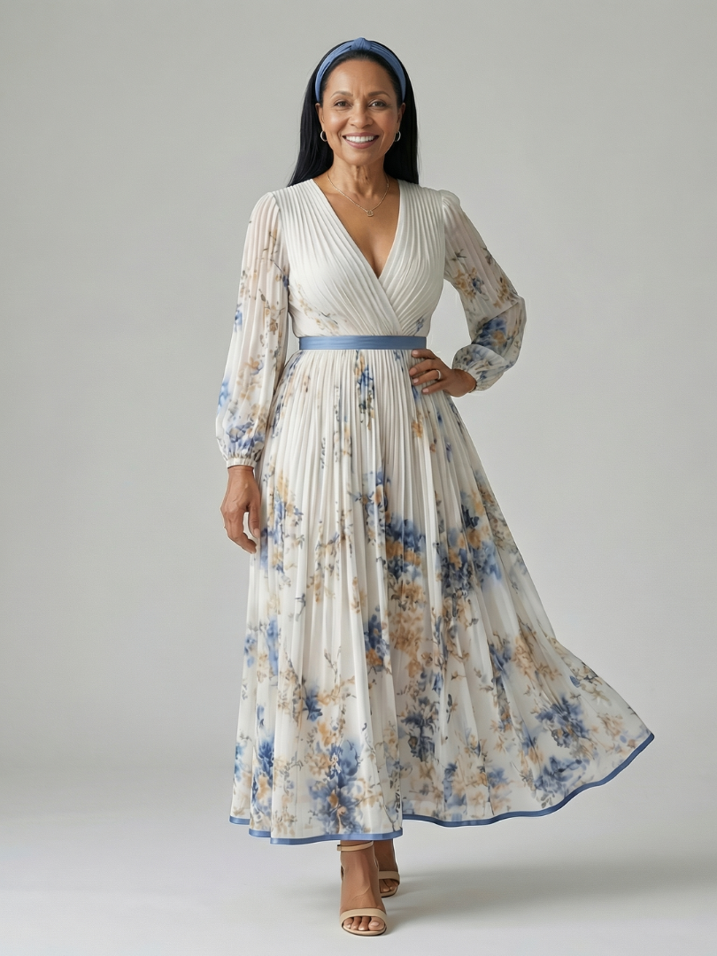 RIELLE™ | PLISSERT WRAP MIDI-KJOLE