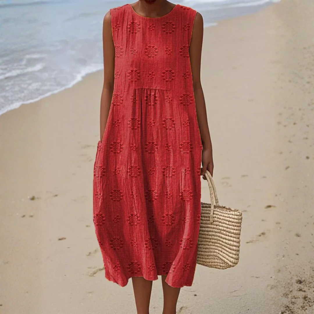 TERESA™ | ELEGANT MIDI-KJOLE | RØD