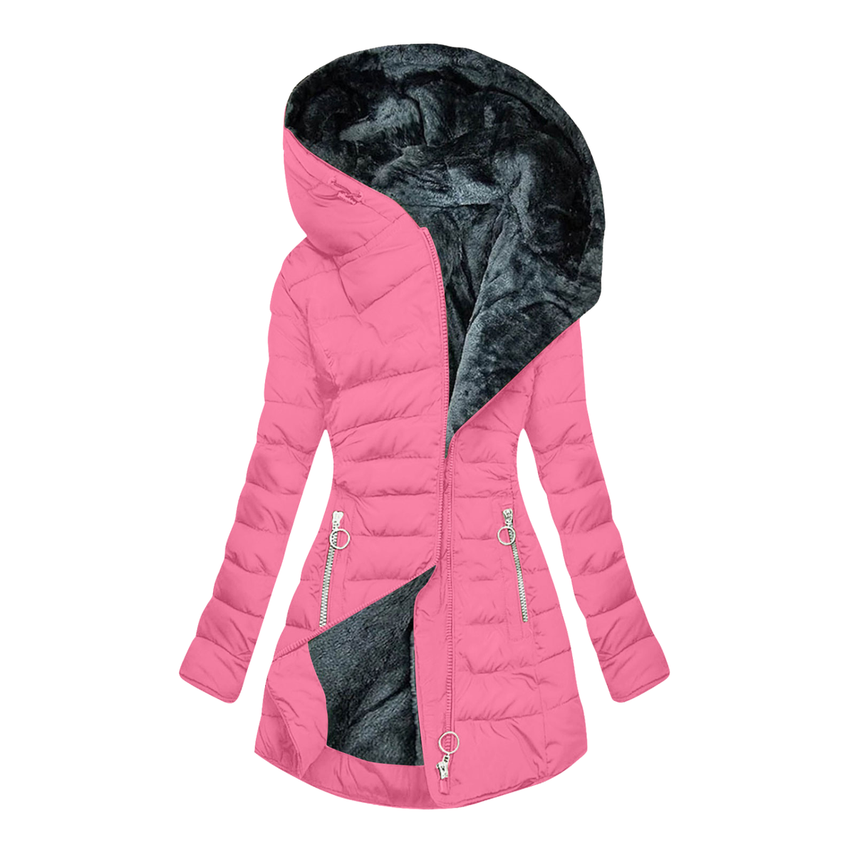 ILARIY™ Vinterkåpe med Hette — Rosa