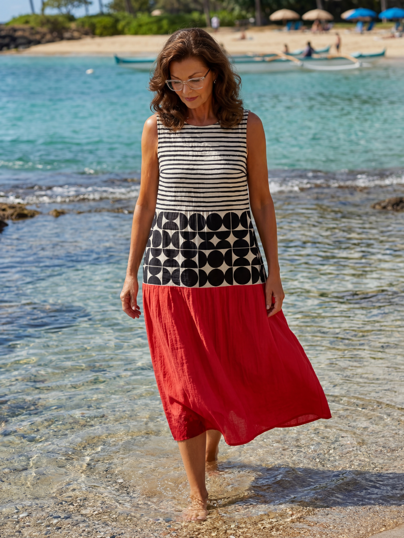 MABEL™ | LETT STRIPET MIDI-KJOLE