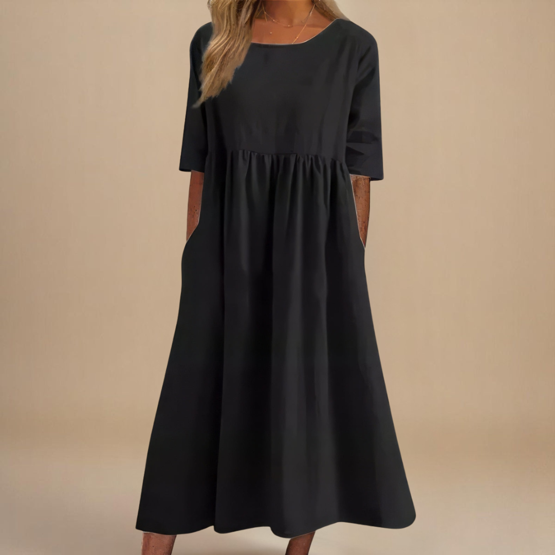 SOFIA™ | FIGURFLATTERENDE KJOLE — Svart