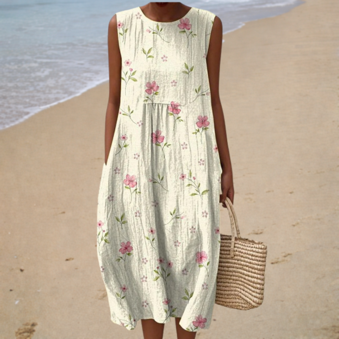 ÉLODIE MIDI™ | MIDI FLORAL SOMMERKJOLE