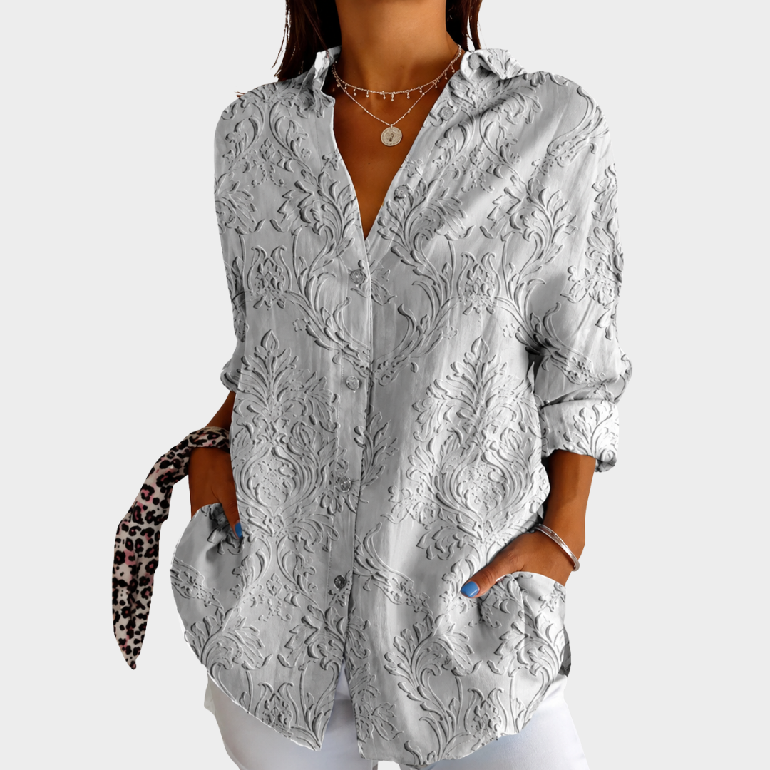 FLORENCE™ | FARGERIK MØNSTRET BLUSE