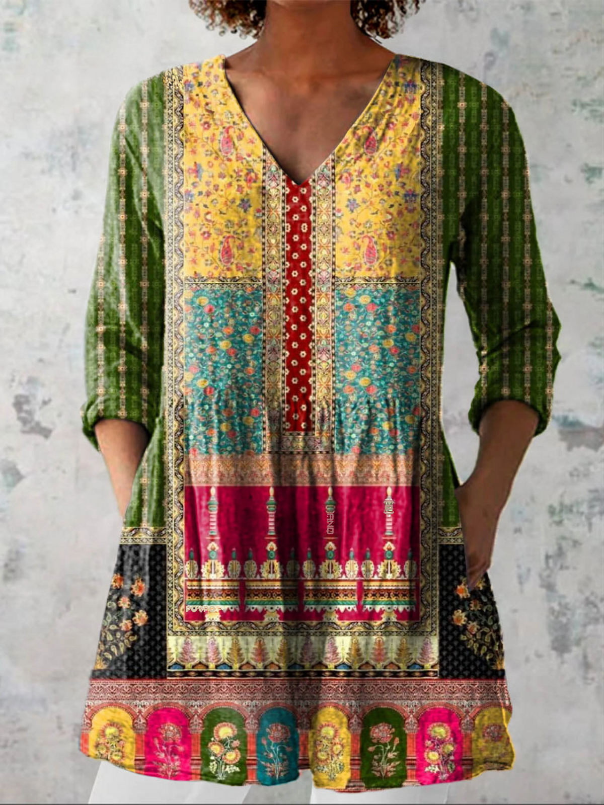 JACINDA™ | LANG V-HALS BLUSE