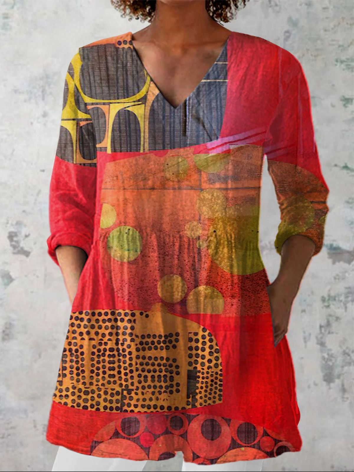 LUCIE™ | LANG BLUSE MED V-HALS