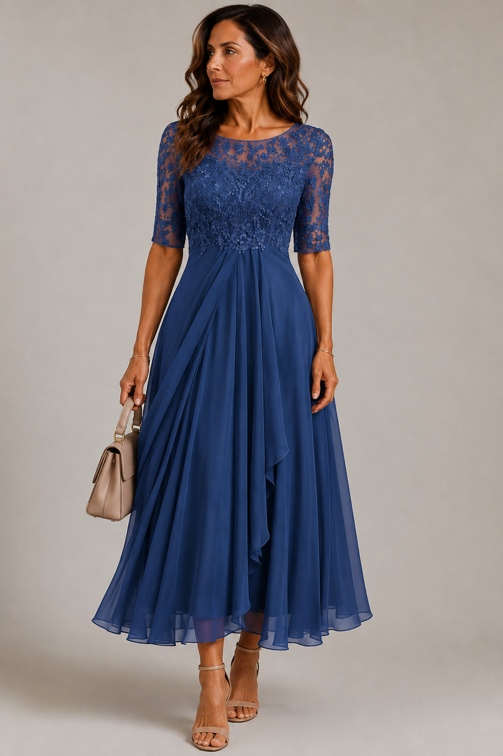 CELINE™ | ELEGANT KJOLE — Blå