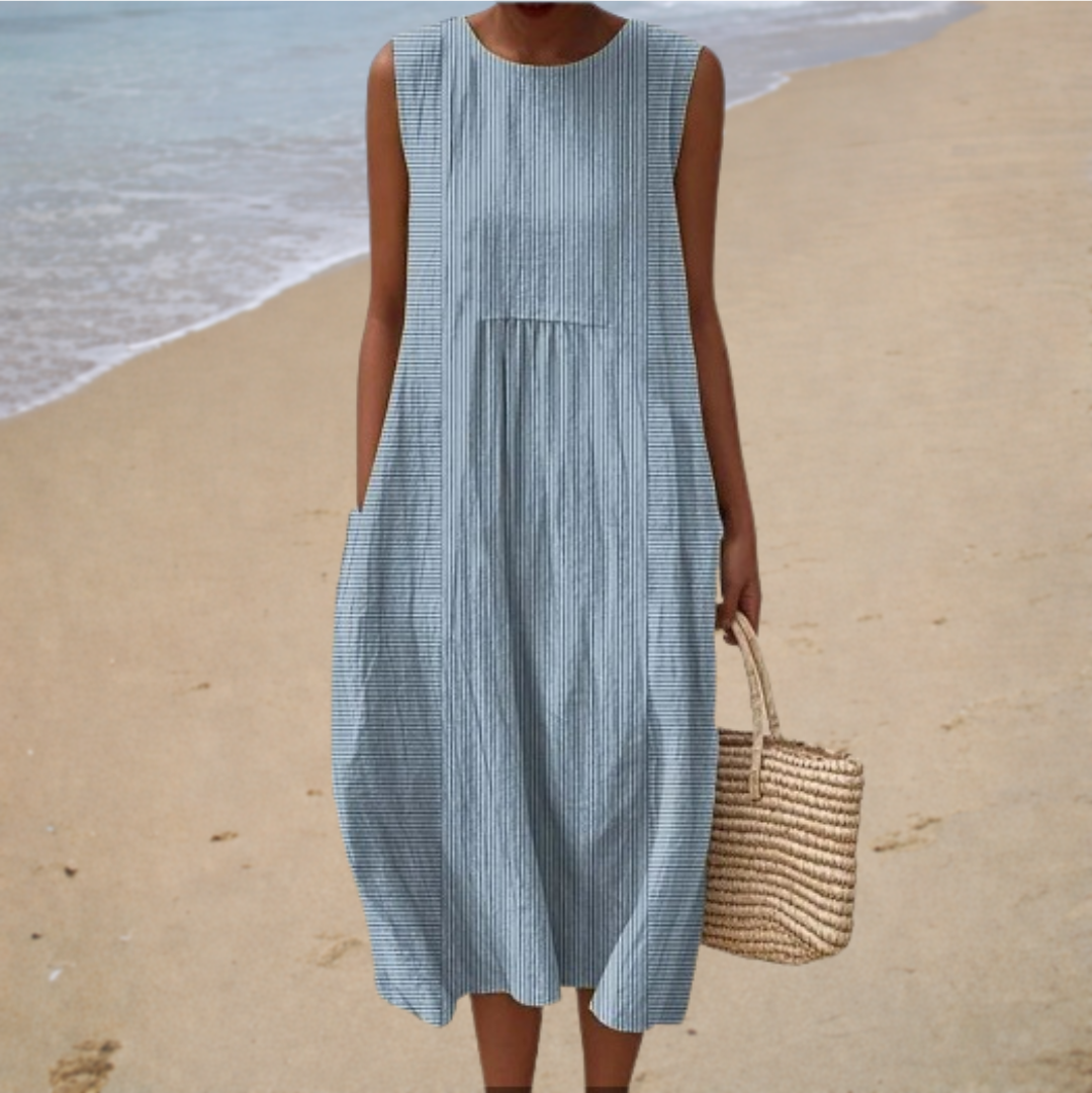 NOÉMIE™ | MIDI MINIMALISTISK SOMMERKJOLE