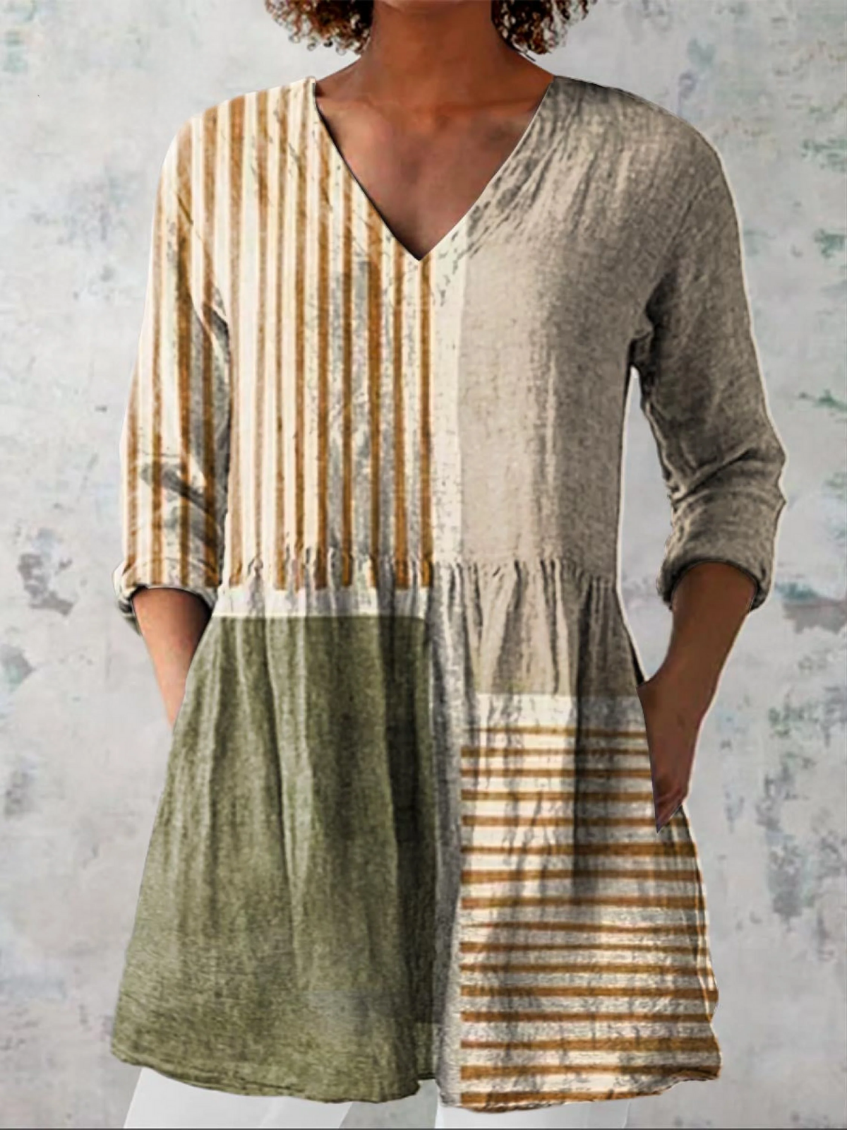 CAMILLE™ | LANG BLUSE MED V-HALS