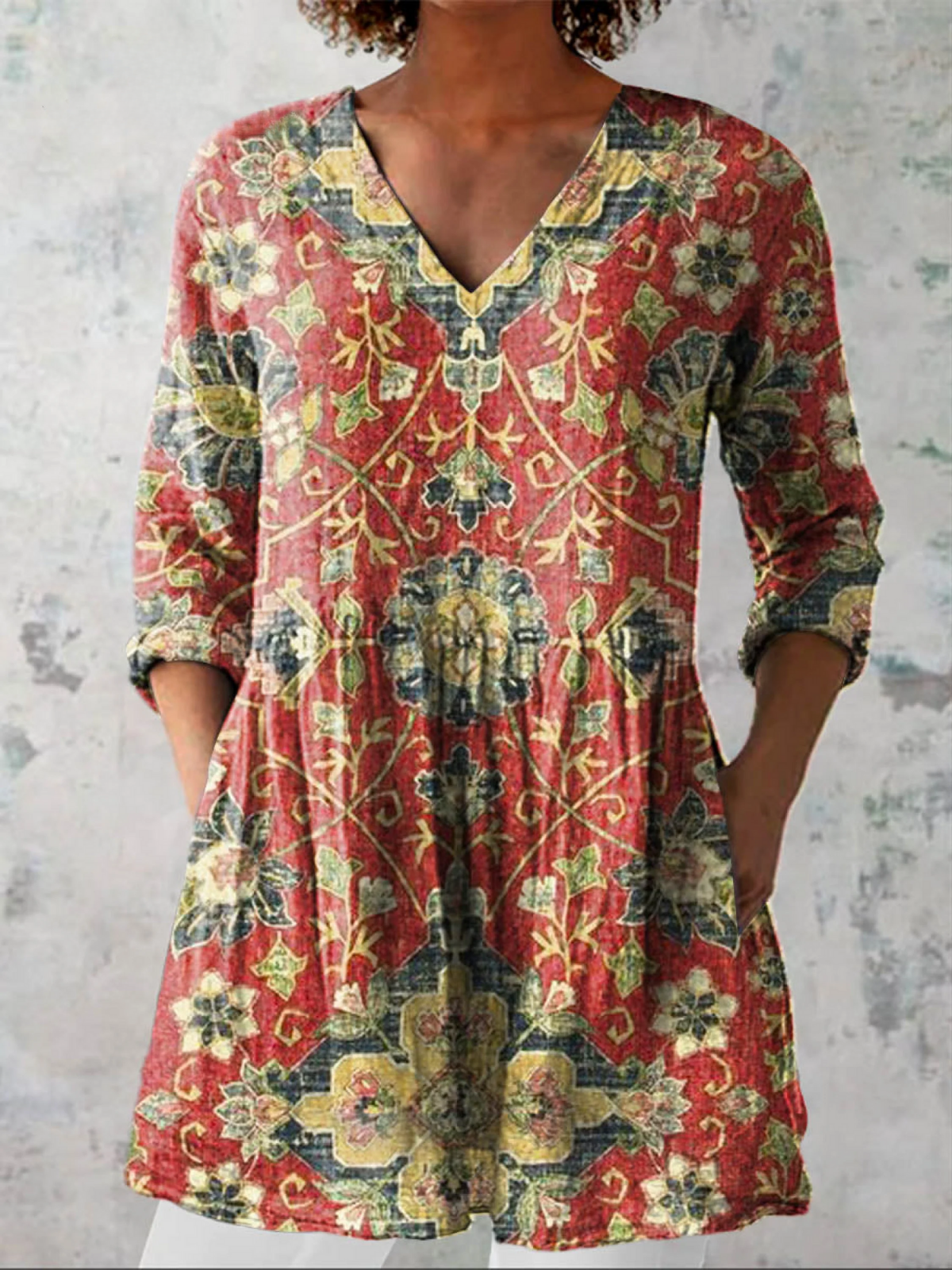 LÉA™ | LANG BLUSE MED V-HALS