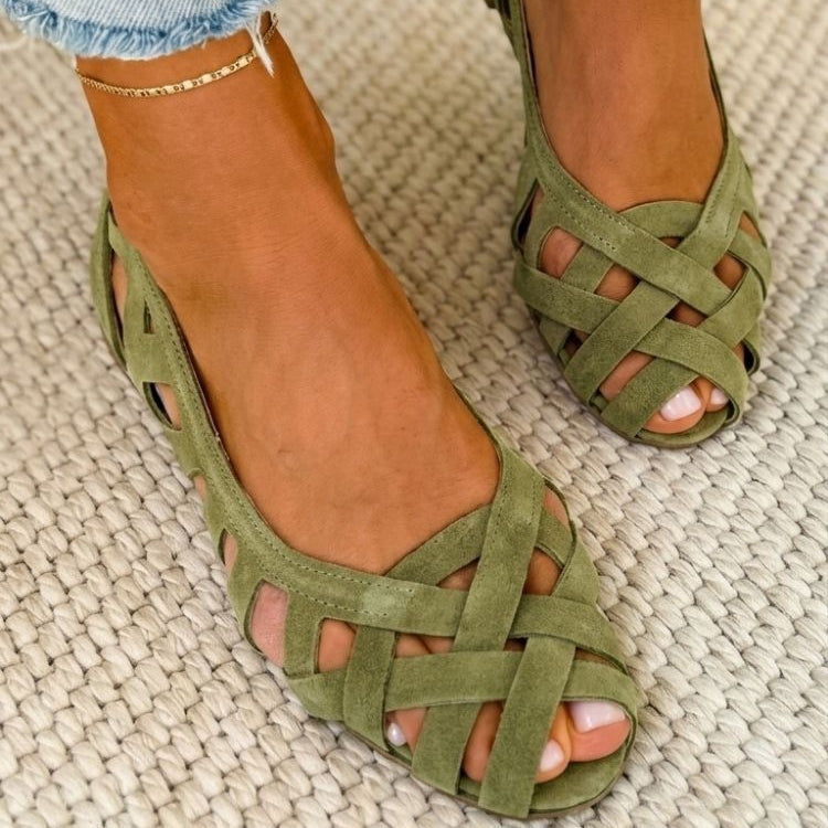 CATERINA COLORE™ | FLETTEDE SANDALER — Vert Olive