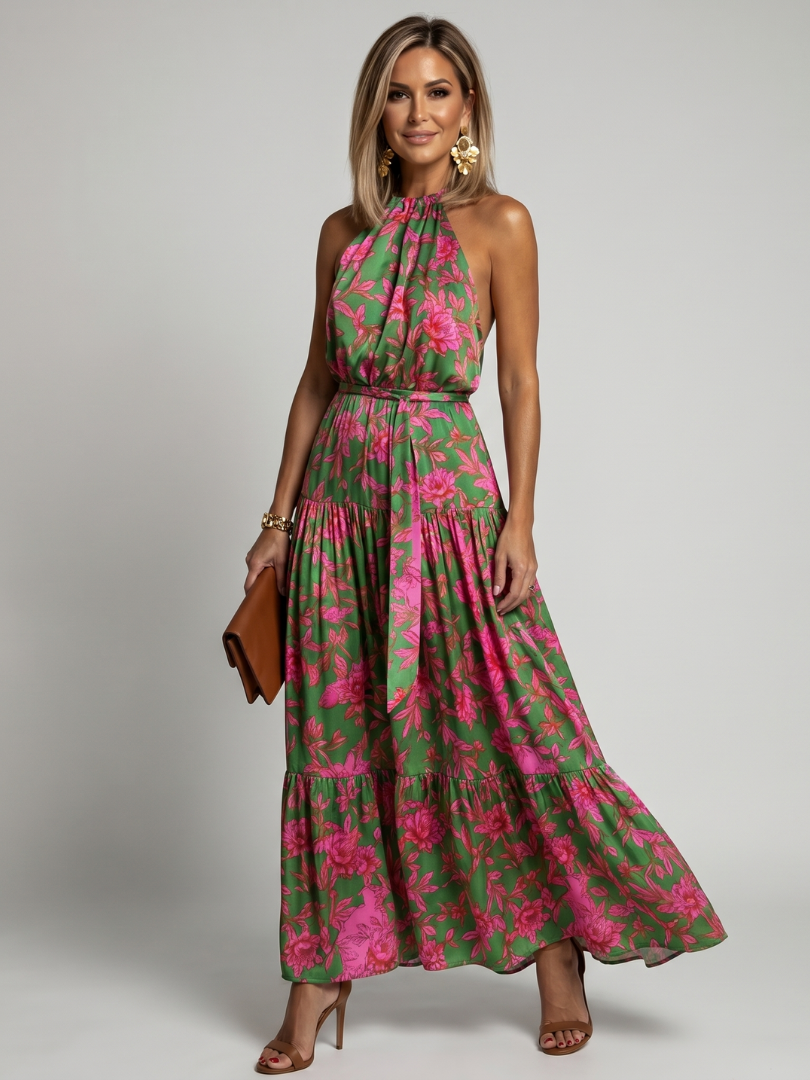 Rowen | Drapert Halter Midikjole